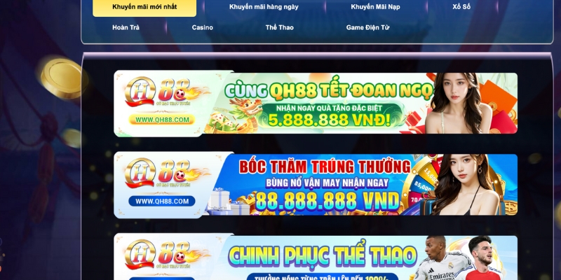 Qh88 cung cấp nhiều ưu đãi hấp dẫn